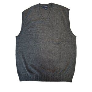VTG 90's Lands End Sweater Vest Men's Size L Gray Pullover - Golf Style #P1490